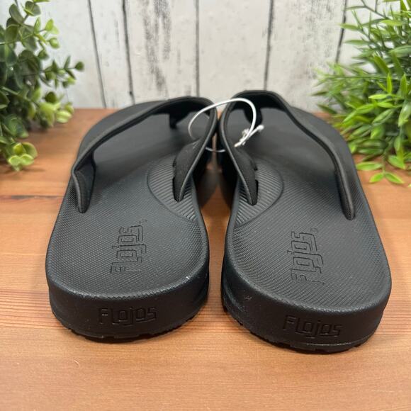 Flojos Men's Black Flip Flop Sandals Size 9 - Picture 3 of 4
